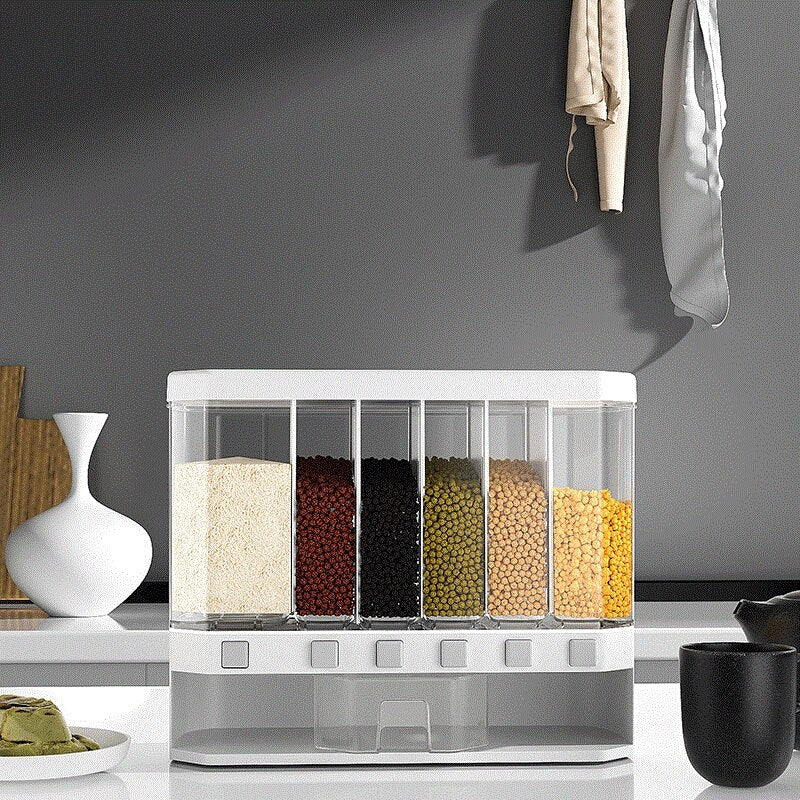 6-Compartment Rice & Dry Food Storage Container