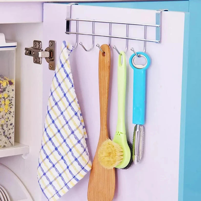 Over Door Stainless Steel Hook Rack