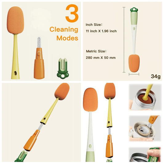 3-in-1 Multi-Functional Bottle Cleaning Brush