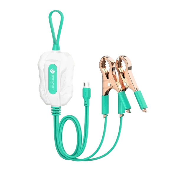 Dual USB Battery Clip Charger | 12V Car Battery Charging Adapter
