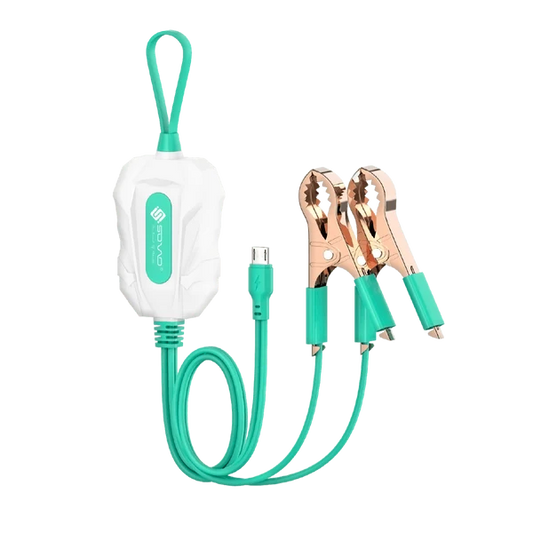 Dual USB Battery Clip Charger | 12V Car Battery Charging Adapter