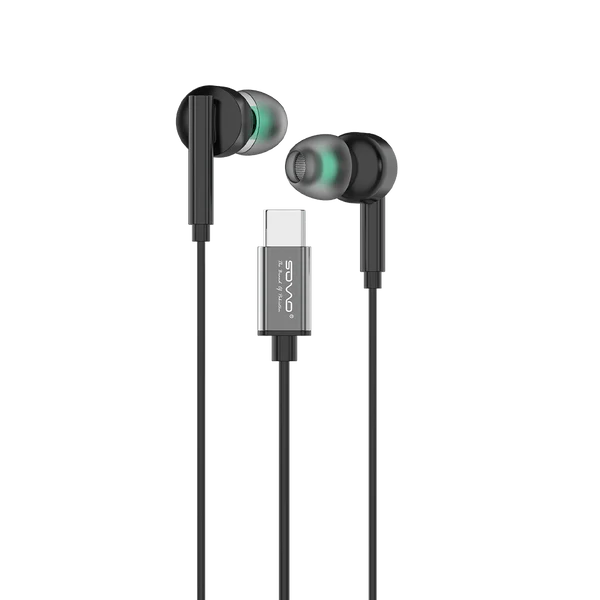 SOVO SH-12 Type-C Handsfree | Wired USB-C Earphones with HD Microphone & Deep Bass
