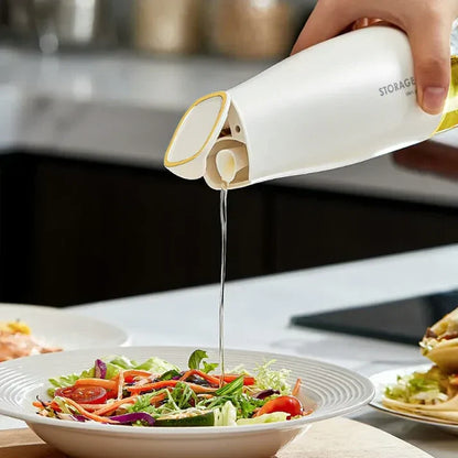 Leak Proof Glass Oil & Vinegar Pourer with Timer Cap for Kitchen