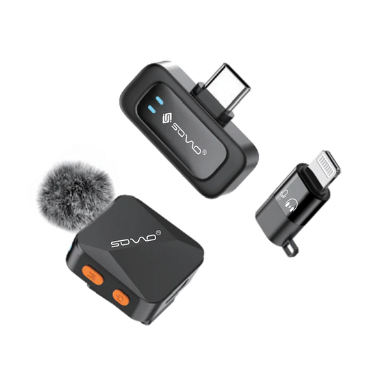 SOVO SWM-555 VOLO Series Wireless Lavalier Microphone | Plug & Play Clip-On Mic