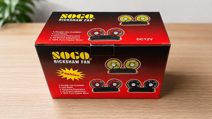 SOGO 12V Dual Head Car  360° Adjustable Twin Cooling Fan  Low Noise