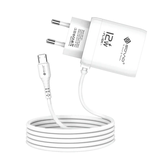 12W Fast Wall Charger with USB-C Cable | USB Fast Charging Travel Adapter