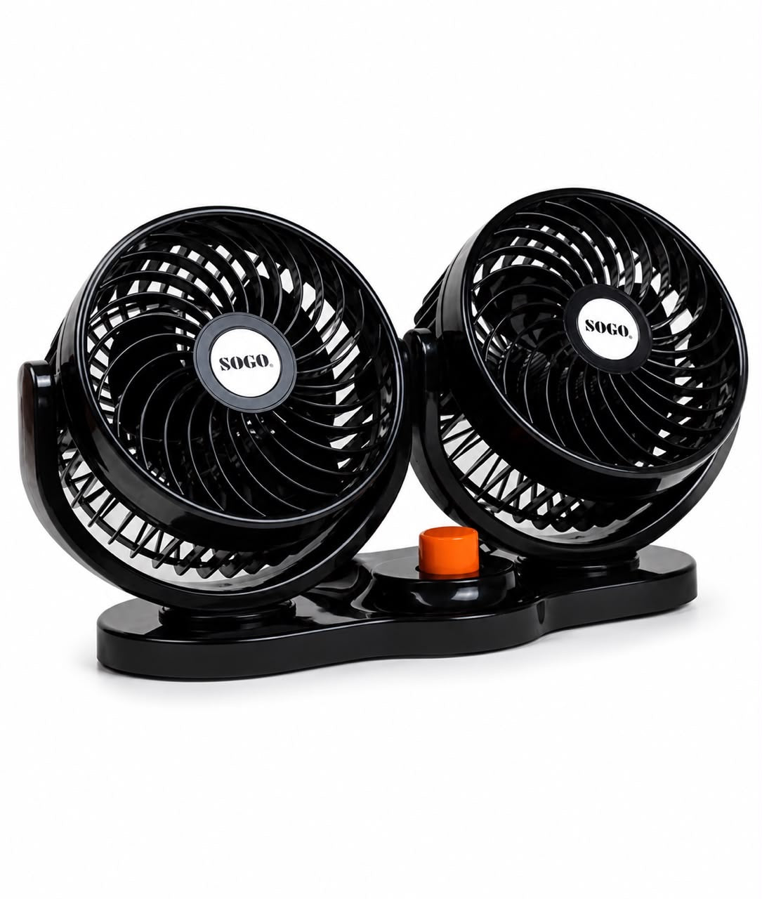 SOGO 12V Dual Head Car  360° Adjustable Twin Cooling Fan  Low Noise