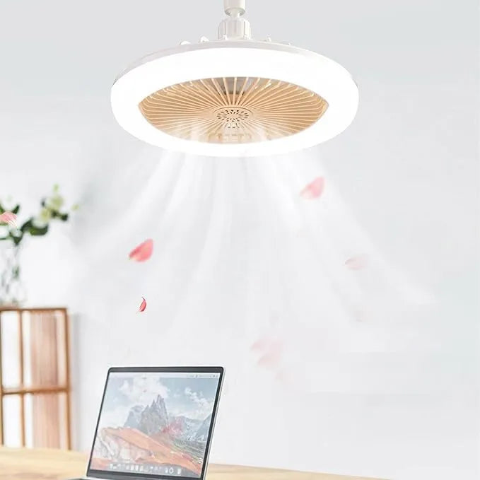 3-Speed Adjustable Blade-Less Fan Lamp for Bedroom & Living Room