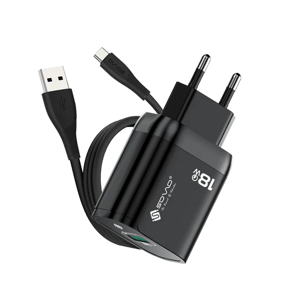 18W Fast Wall Charger with USB-C Cable | USB Fast Charging Adapter Kit