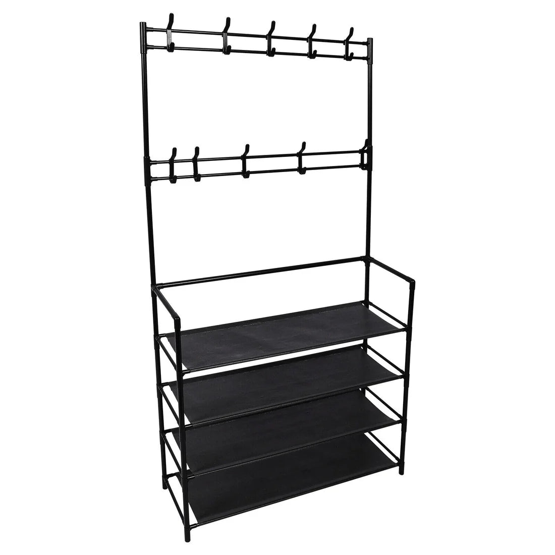 Coat Rack with Shoe Storage Shelves