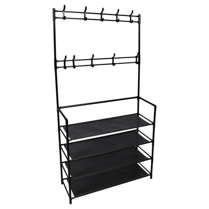 Coat Rack with Shoe Storage Shelves
