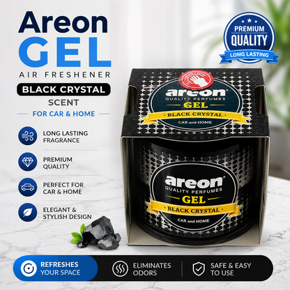 Areon Gel Air Freshener – Black Crystal Scent for Car & Home
