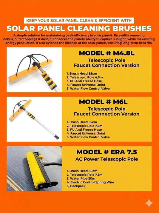 Rooftop Solar Panel Cleaning Tool Model M6L