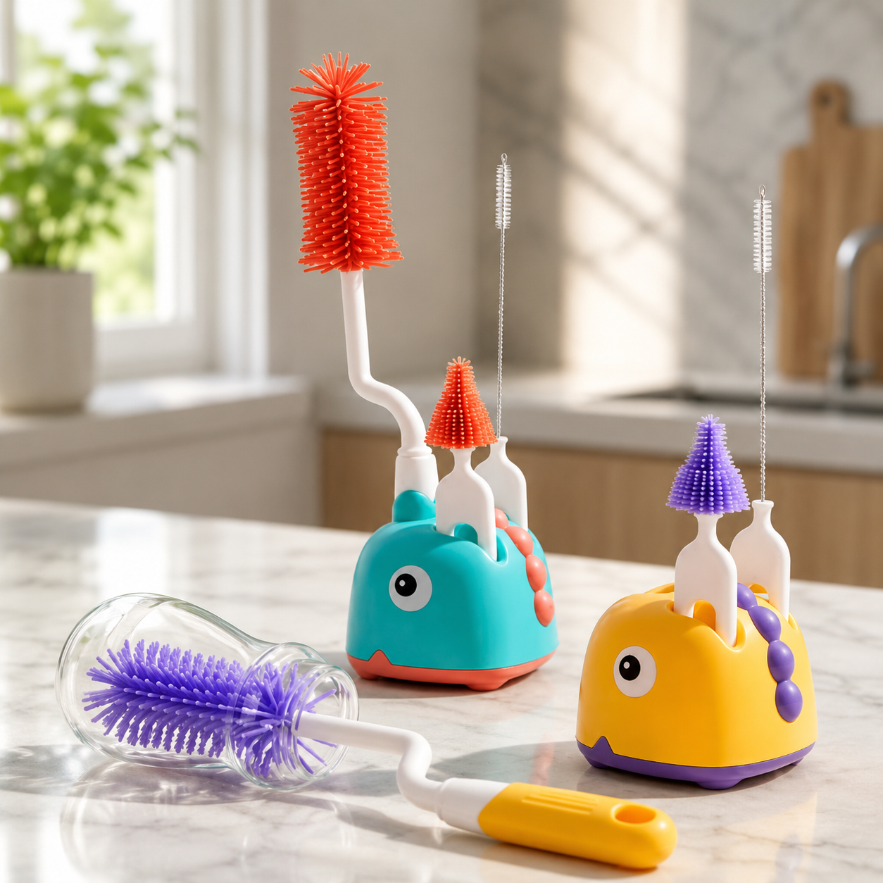 Silicone Bottle & Nipple Cleaning Brush Kit