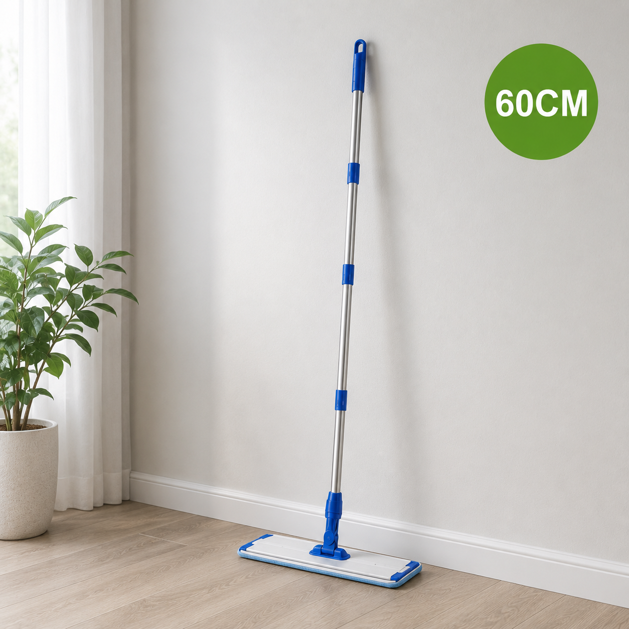 Flat Microfiber Mop 60cm with Telescoping Pole