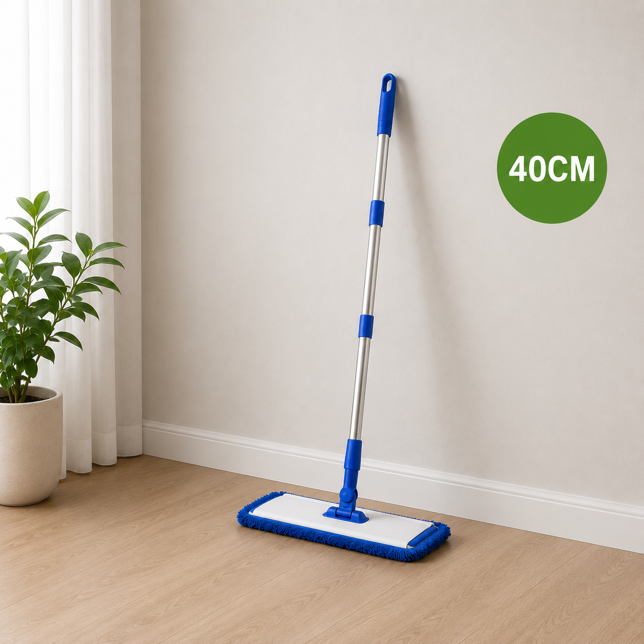 Flat Microfiber Mop 40cm with Telescoping Pole