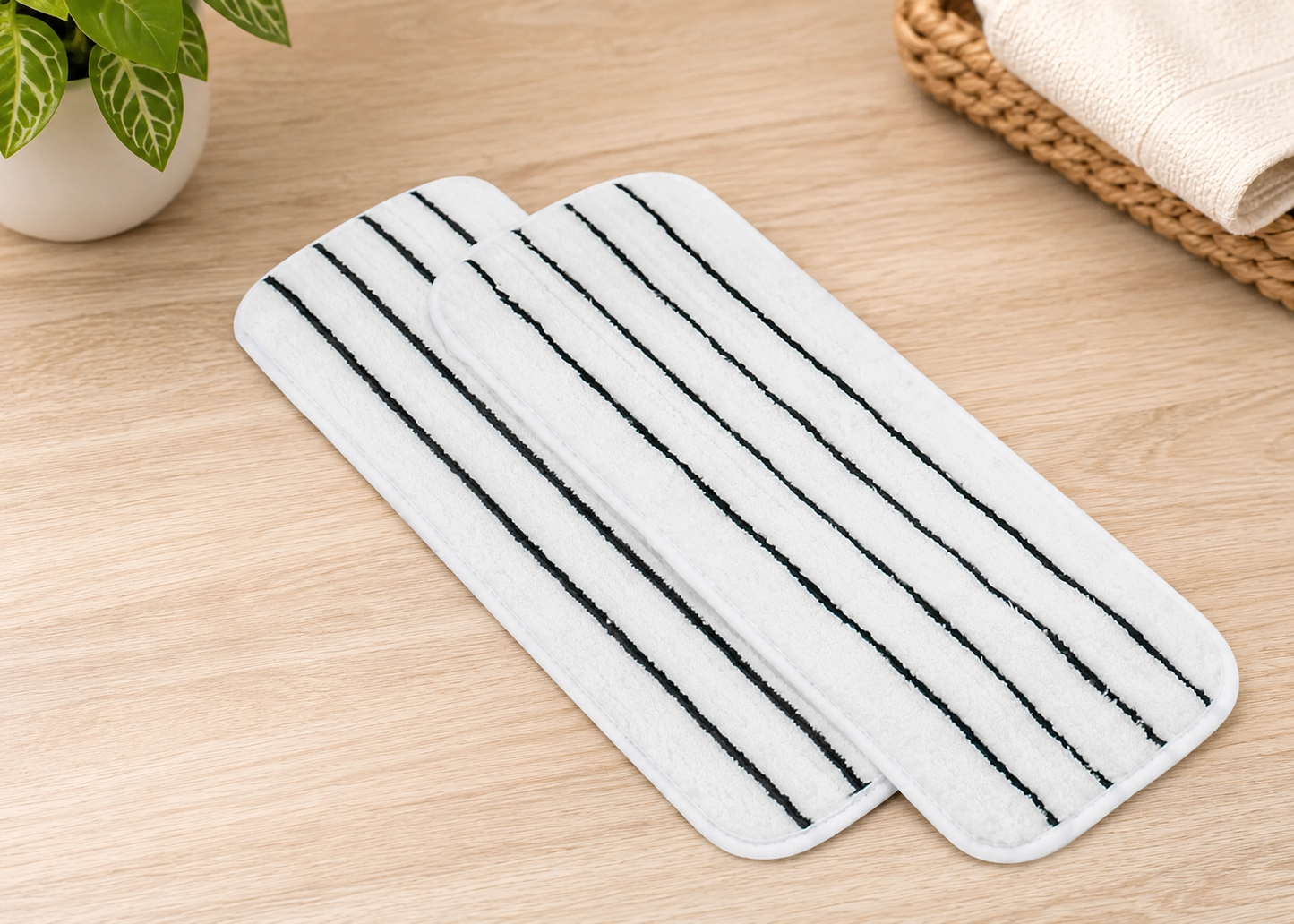 Microfiber Flat Mop Pad Refills with Scrubbing Stripes