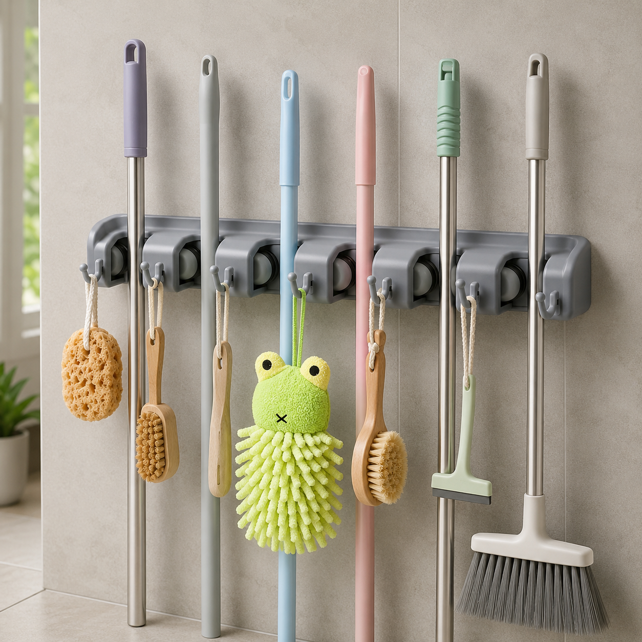 Wall Mounted Mop and Broom Holder