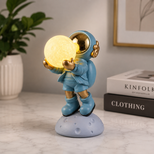 LED Night Light Statue with Moon Ball