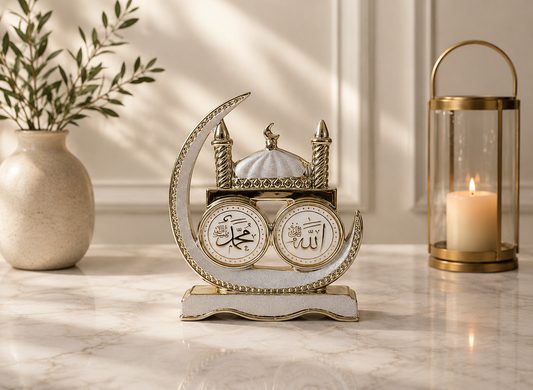 Silver Crescent Moon Mosque Ornament