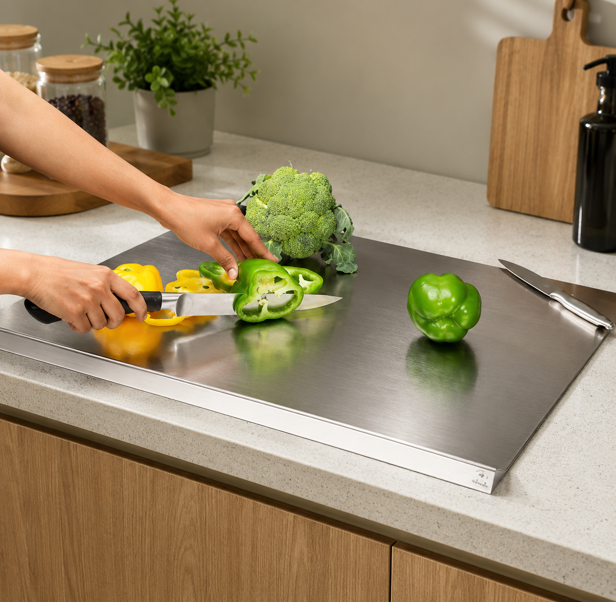 Space-Saving Chopping Board with Counter Edge Mount for Kitchen