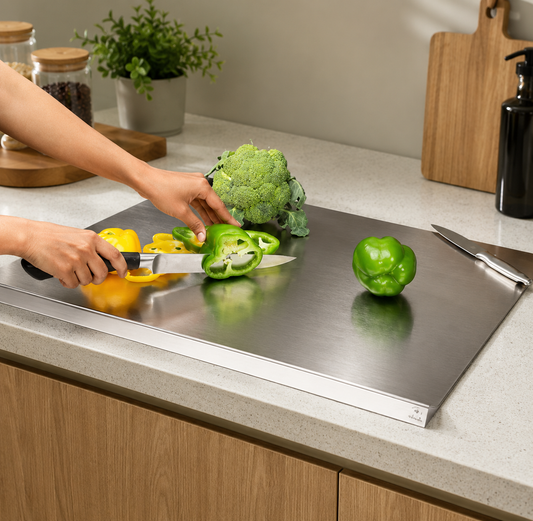 Space-Saving Chopping Board with Counter Edge Mount for Kitchen