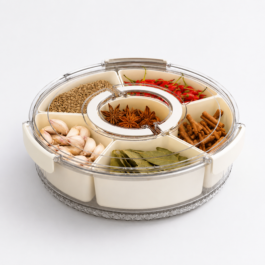 6 Compartment Kitchen Seasoning & Dry Snack Storage Container