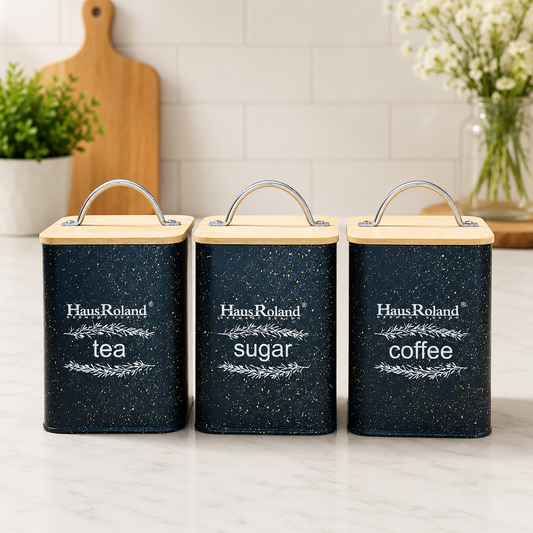 Tea Sugar Coffee Canister Set (3-Piece)
