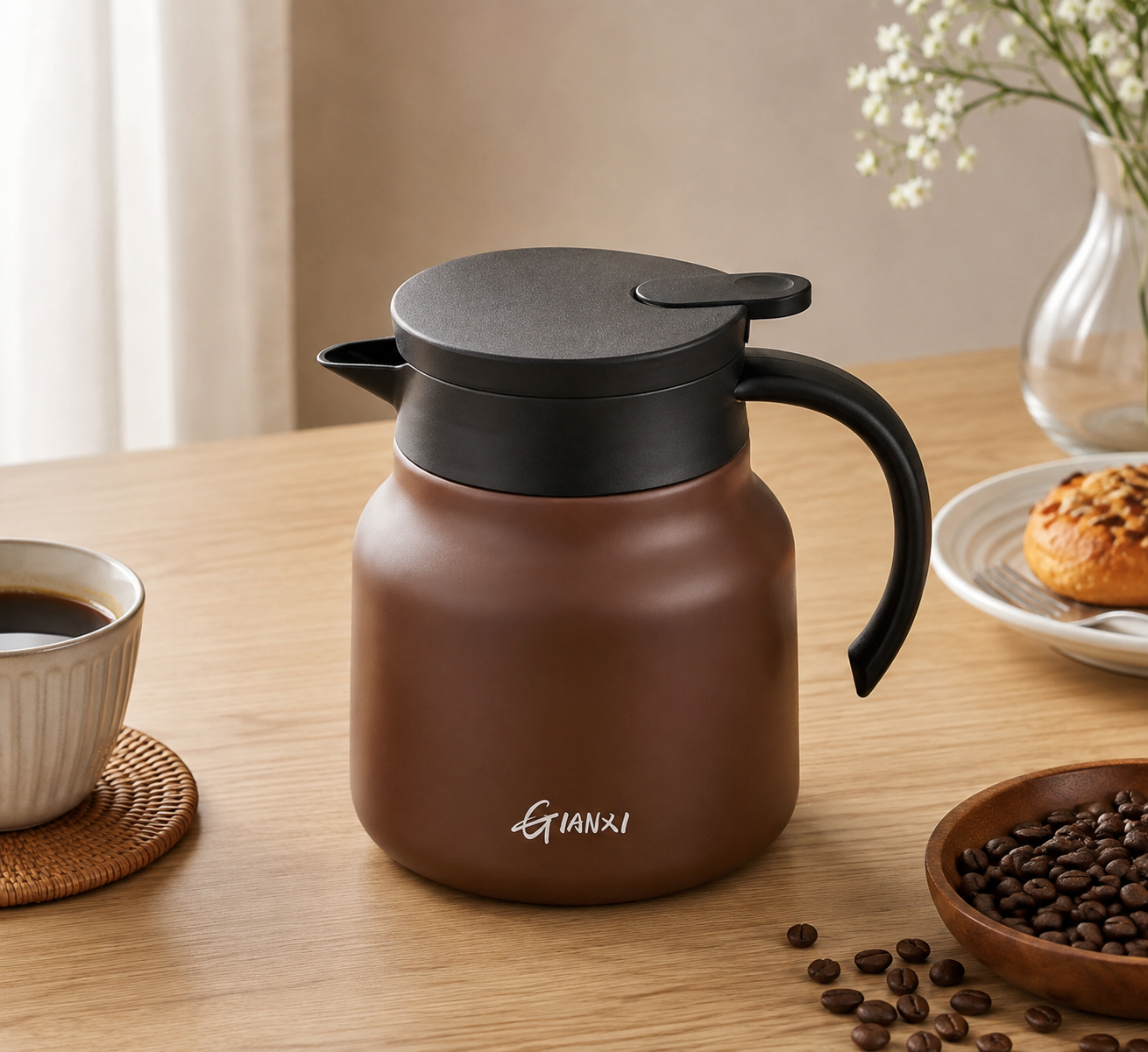 Vacuum Sealed Thermal Carafe with Handle