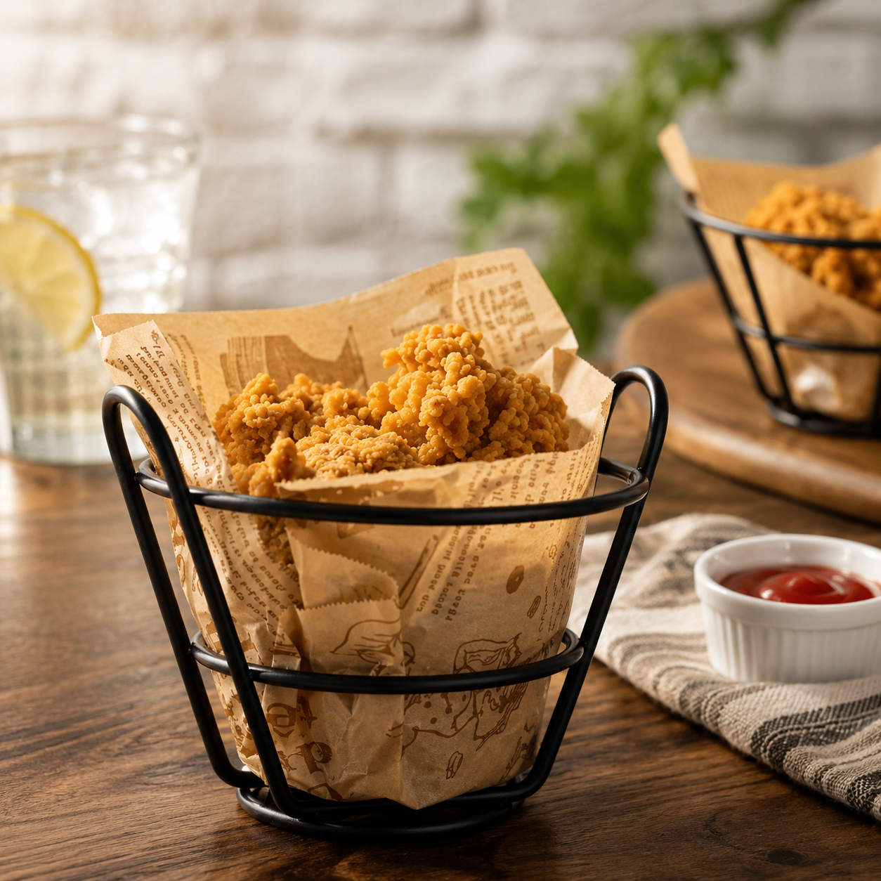 Mini Stainless Steel Wire Fry Basket with Handle