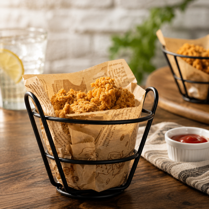 Mini Stainless Steel Wire Fry Basket with Handle