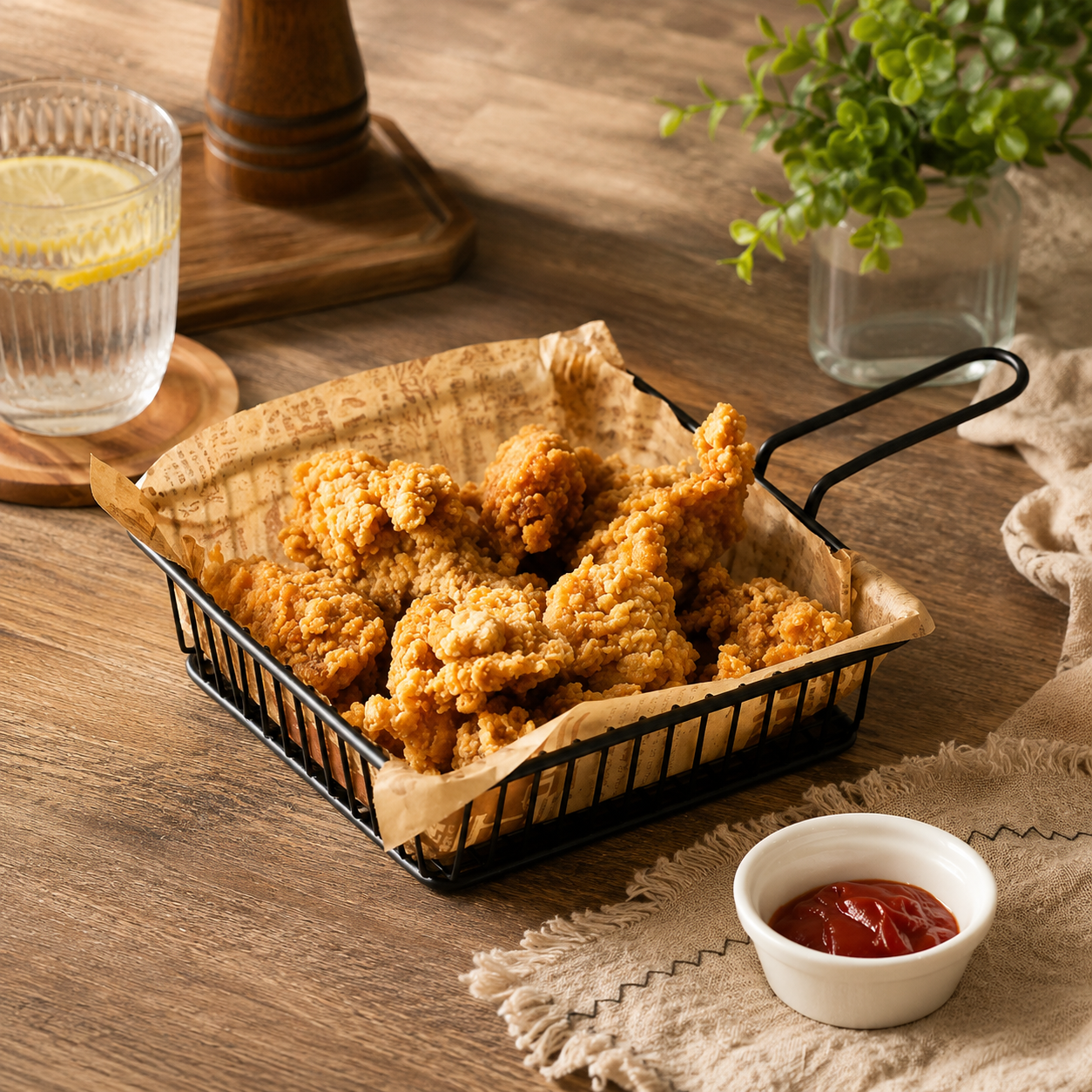 Snack Serving Basket for Restaurant Style Presentation
