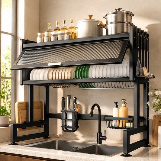 2 Tier Over the Sink Dish Drying Rack