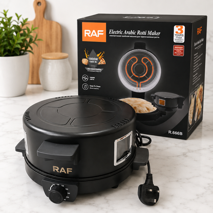 Double Sided Non Stick Roti, Khubz & Naan Maker with Temperature Control with one year warranty