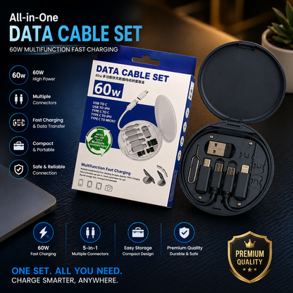 60W Multi-Connector Data Cable Set