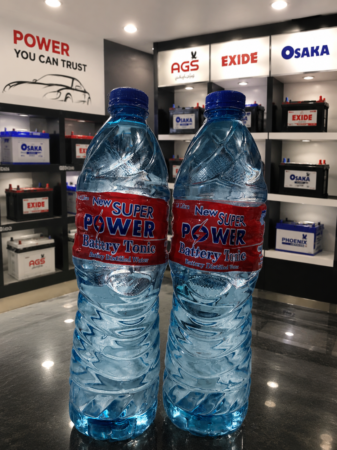 Super Power Battery Tonic – Distilled Water for Batteries (2 bottles)