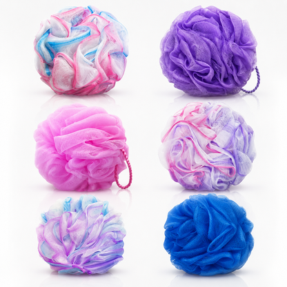 Multicolor Mesh Loofah Sponges