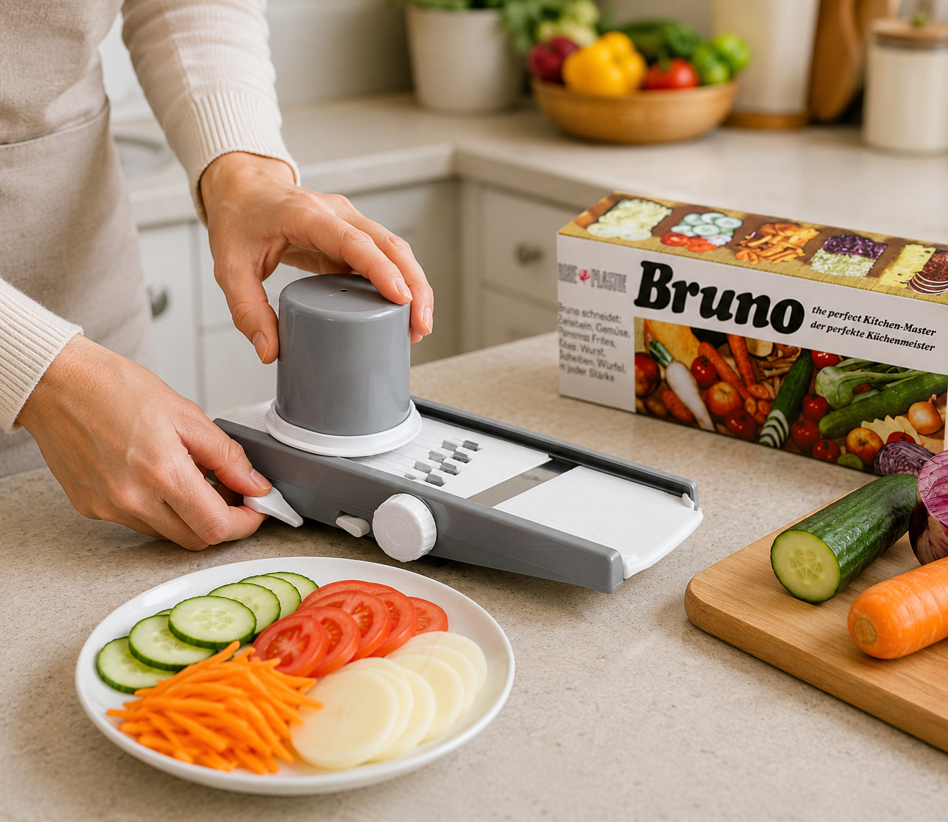 Multi Purpose Mandoline Cutter for Veggies, Cheese & Fries