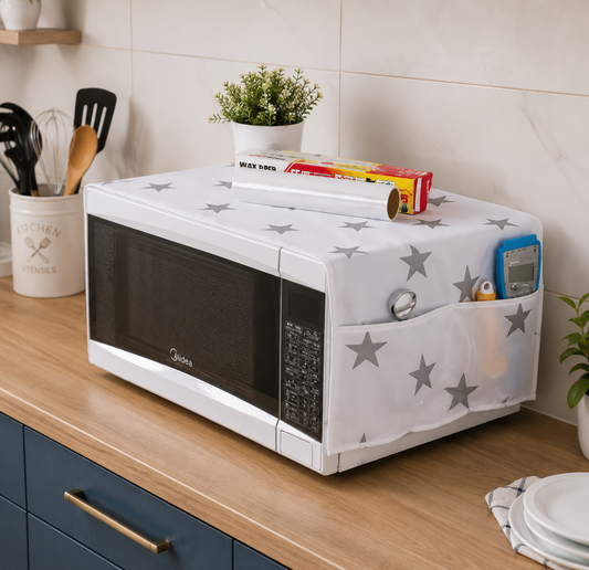 Microwave Oven Dust Cover with Pockets