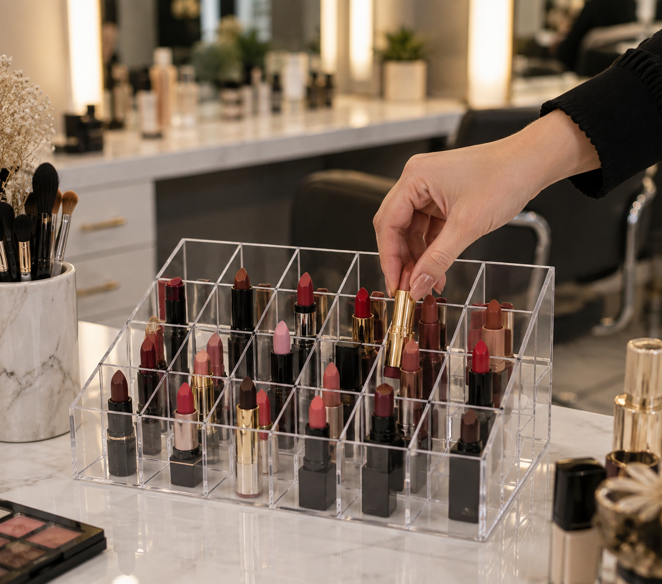 24 Slot Clear Acrylic Lipstick Organizer