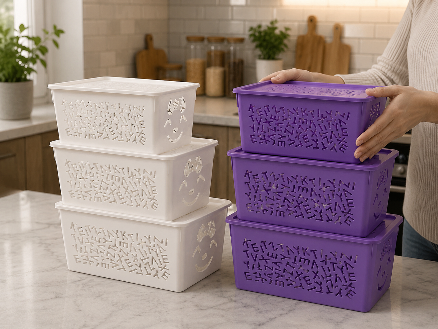 Stackable Storage Boxes with Lid