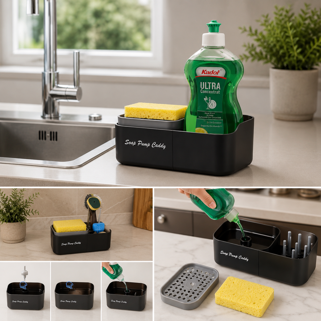 Kitchen Sink Caddy with Soap Pump