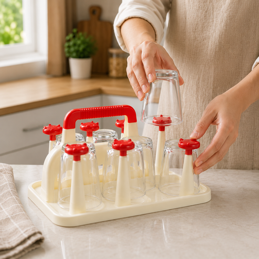 Glass Cup Drying Rack with Handle