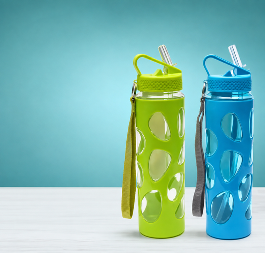 Bubble Water Bottle with Straw Lid