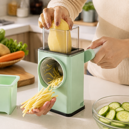 Manual Rotary Vegetable Grater & Cutter