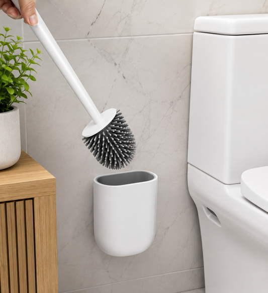 Silicone Toilet Brush with Wall Mounted Holder