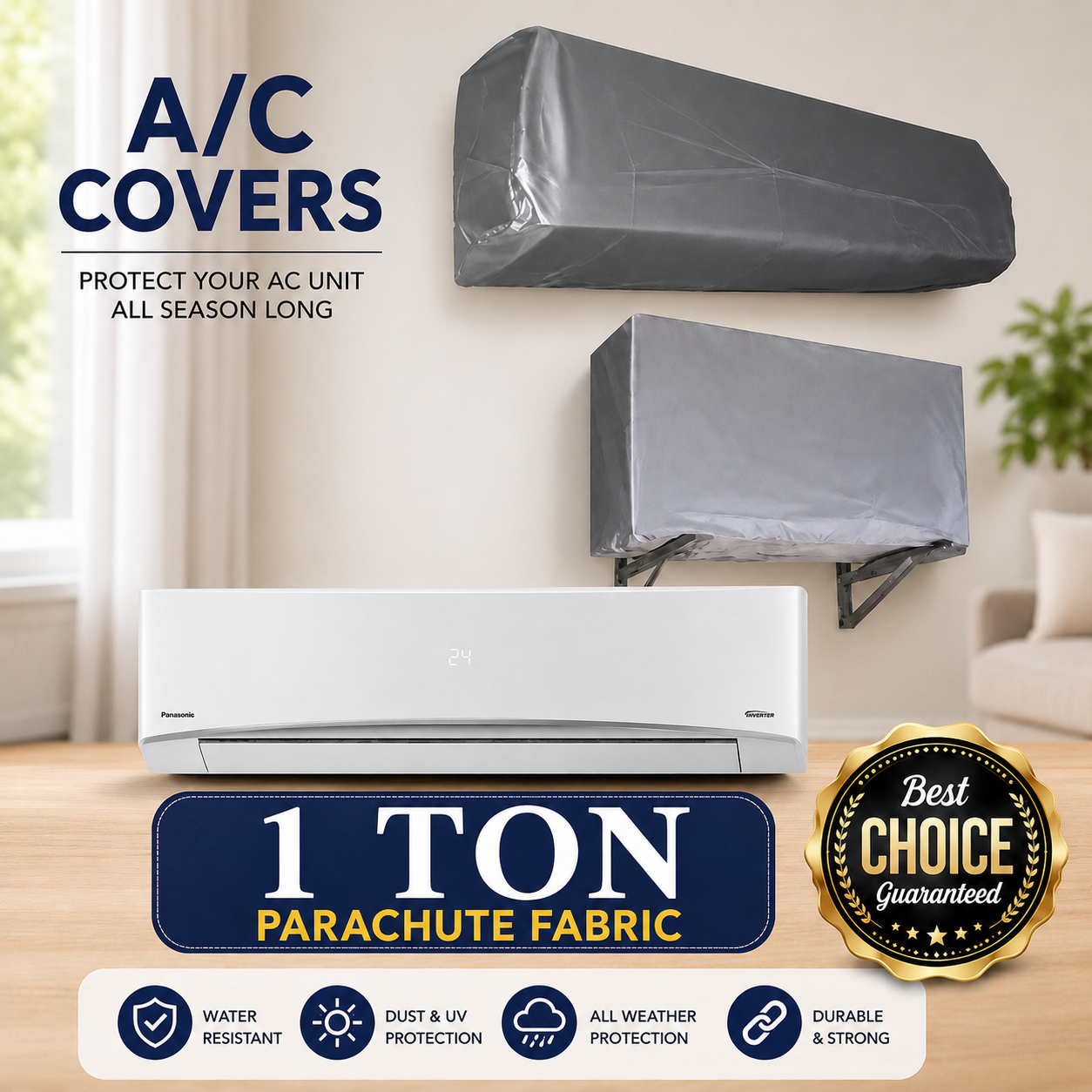 Split AC Indoor & Outdoor Unit Cover Set (1 Ton)
