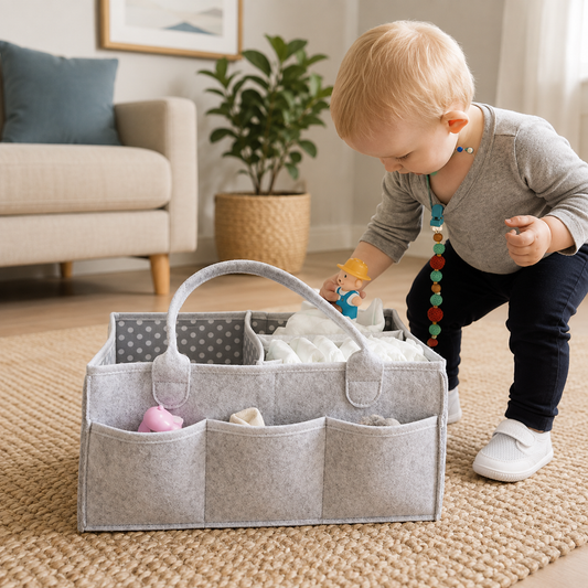 Portable Felt Baby Diaper Caddy Organizer