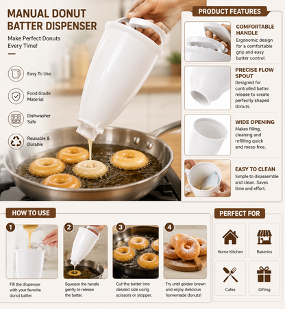 Easy Donut Maker for Bakery, Kitchen & Home Baking