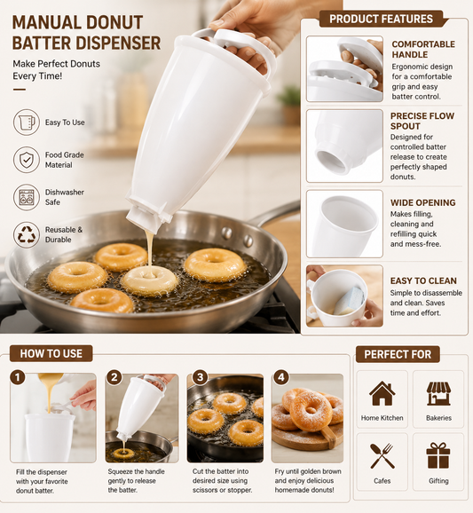 Easy Donut Maker for Bakery, Kitchen & Home Baking